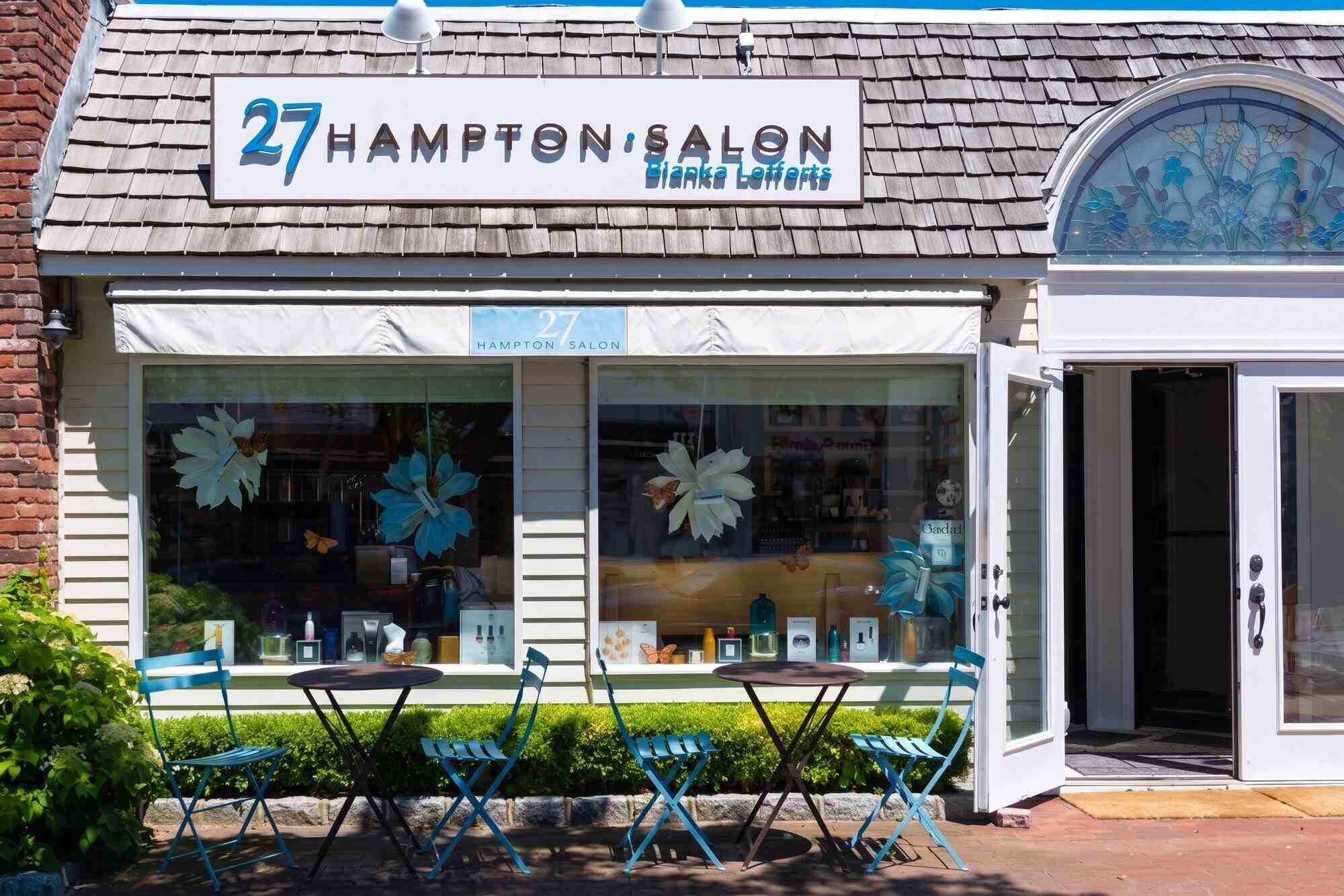 27 Hampton Salon storefront at 27 Hampton Road in Southampton, NY